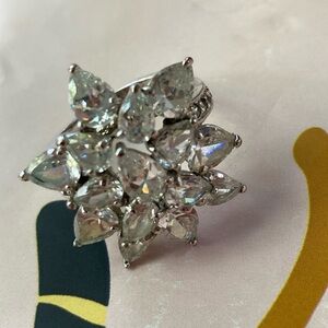 Vintage CZ snowflake cocktail Ring